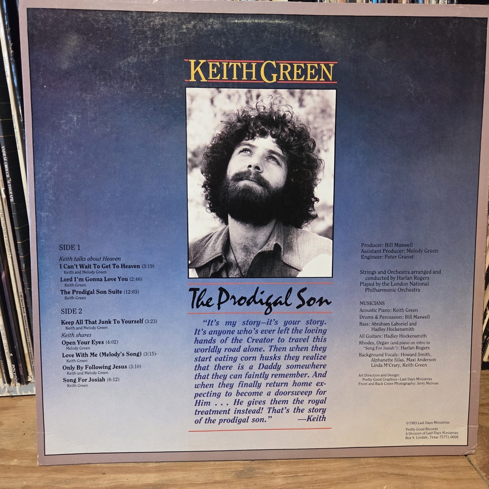 Keith Green The Prodigal Son Vintage Vinyl Record - with newsletter! - Picture 2 of 5